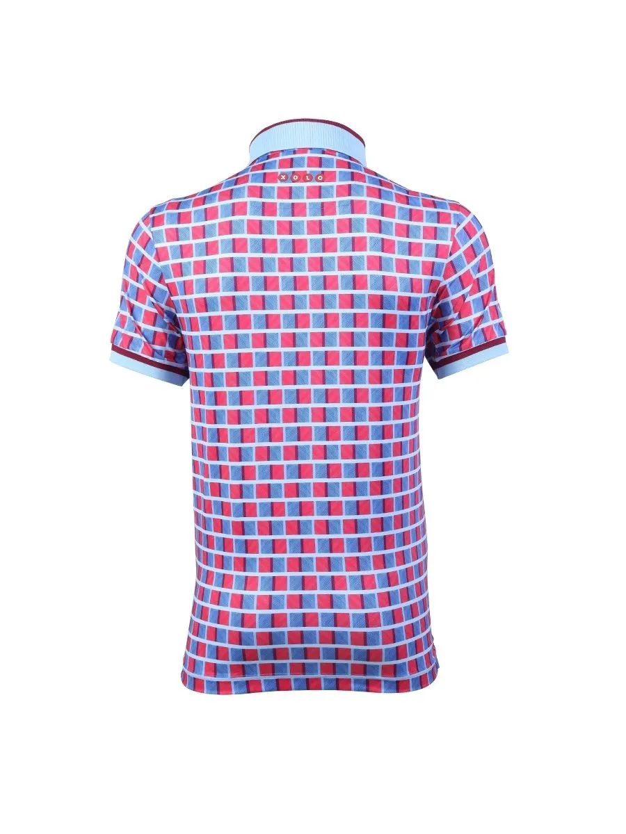 XOLO Red MEN ABSTRACT BLOCK POLO (040068)