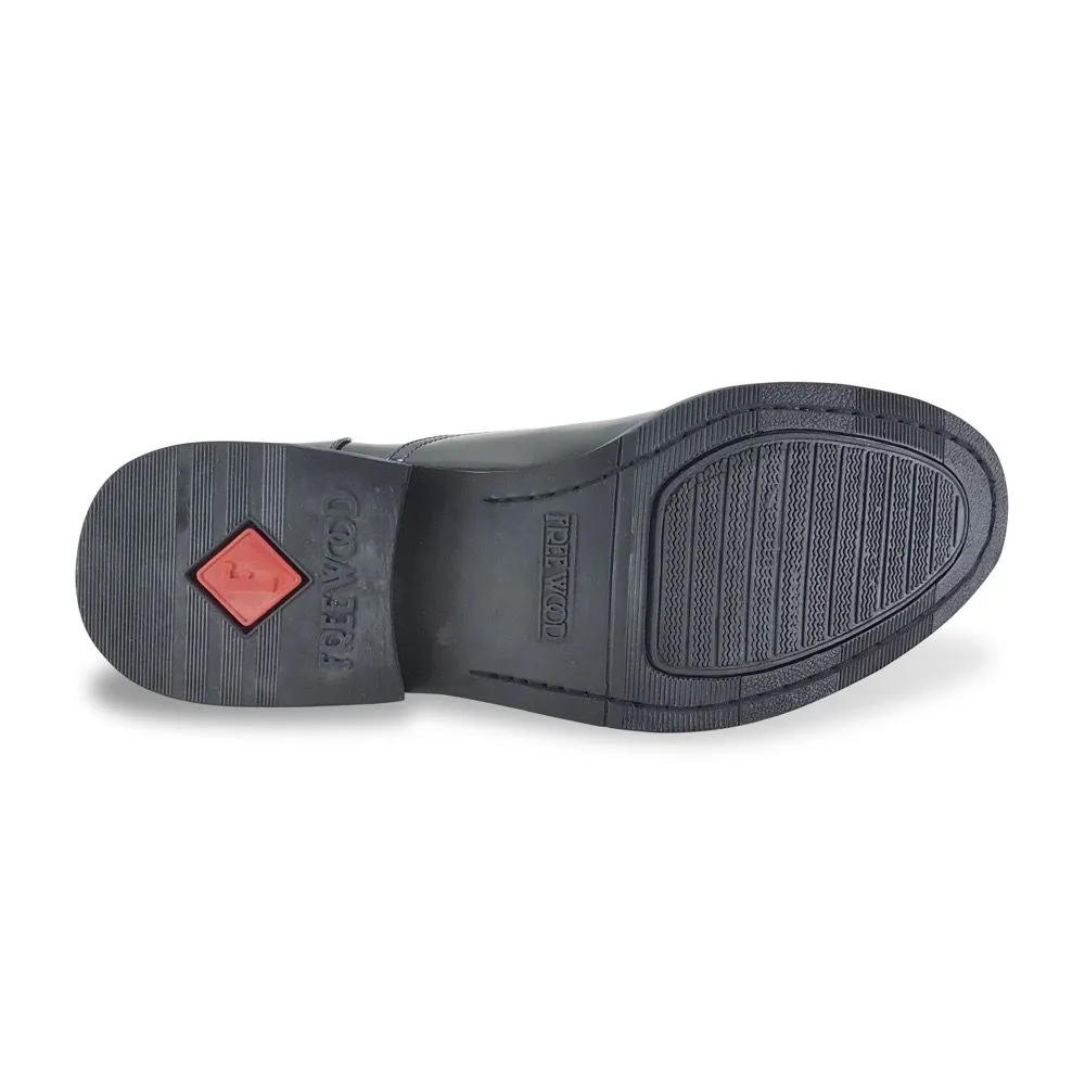 FREEWOOD SHOES shiny leather laced-black