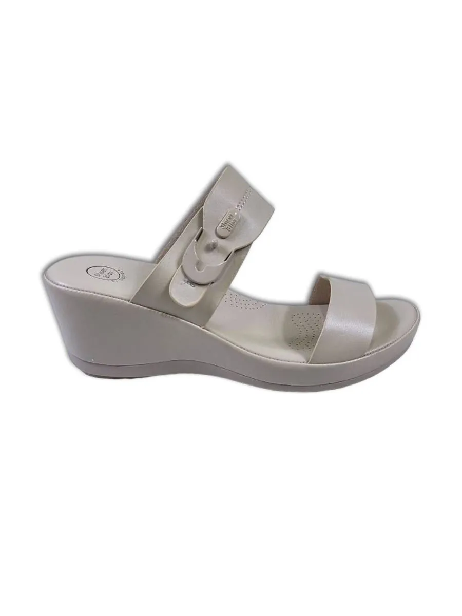 THAMES Women Heel Slippers Cream