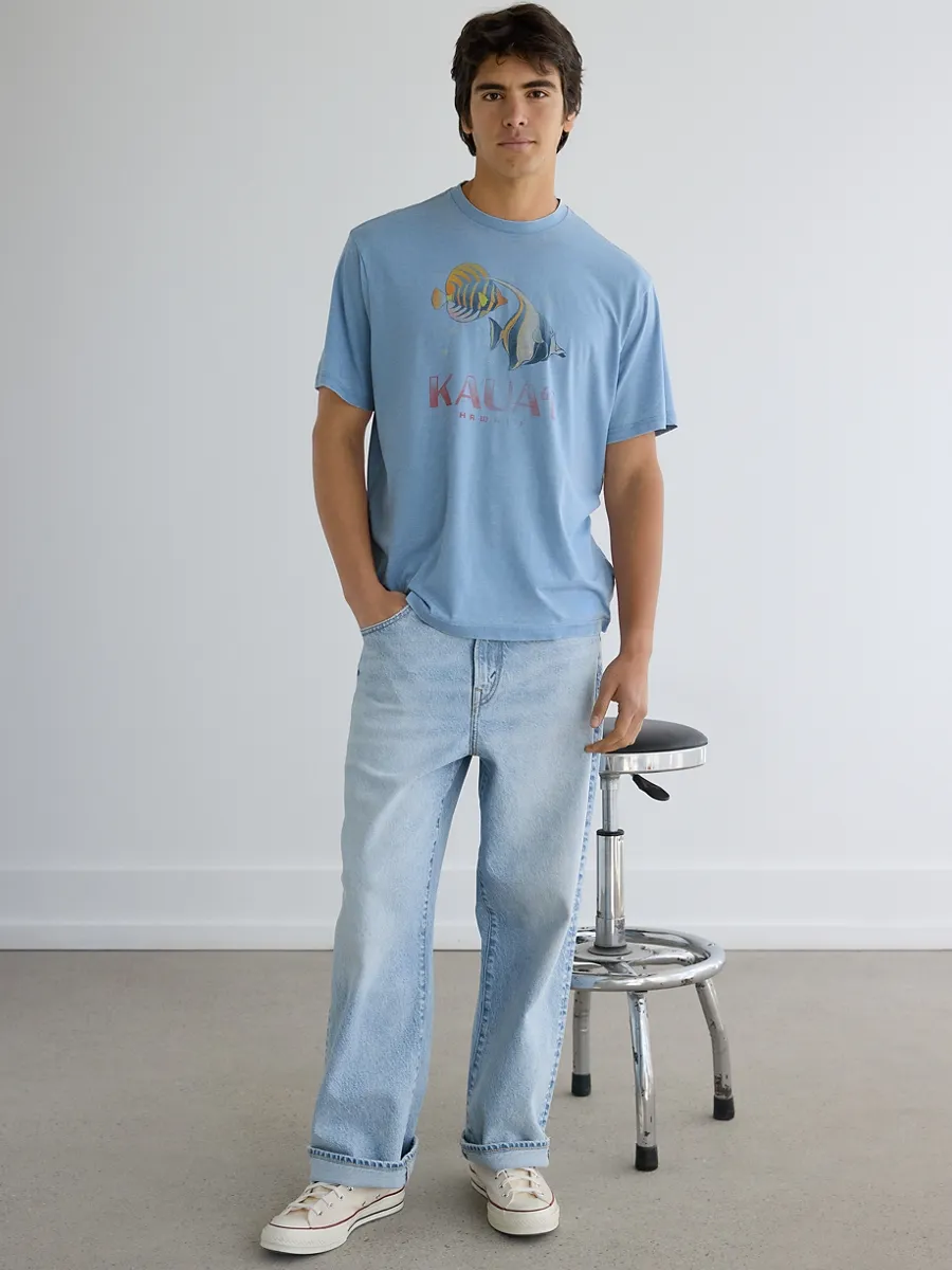 AMERICAN EAGLE MEN G SS KAUAI SET IN TEE- CSD BURNOUT + SERIOUSLY SOFT 400 BLUE