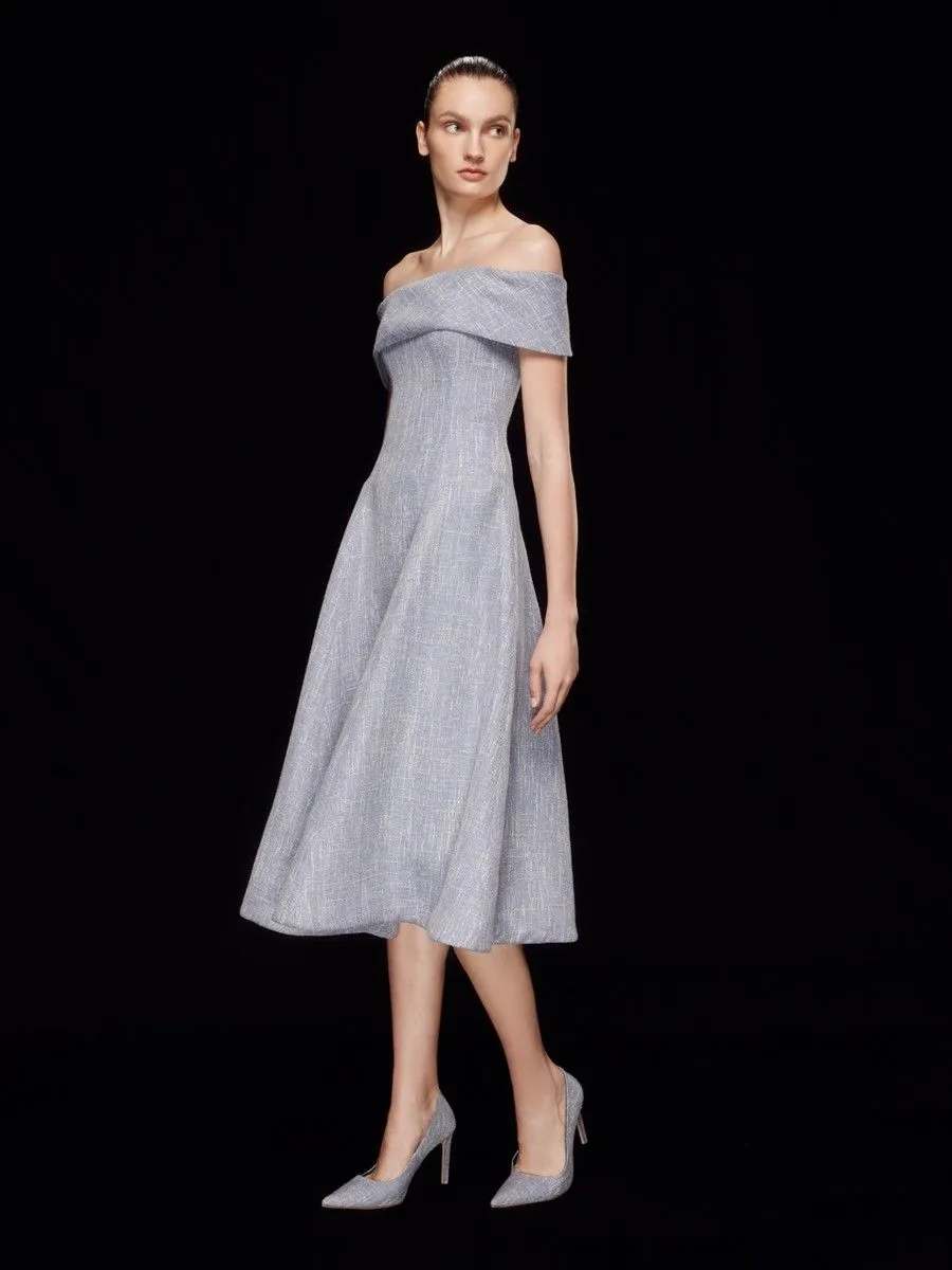 ASAVA ( SS24 )Emilia Bardot Wome Dress Blue