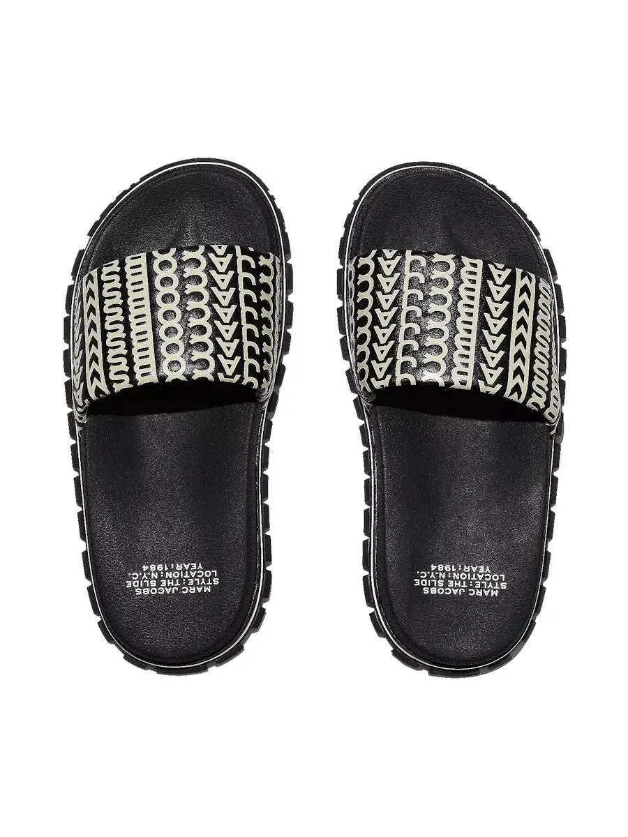 MARC JACOBS THE MONOGRAM SLIDE BLACK/WHITE