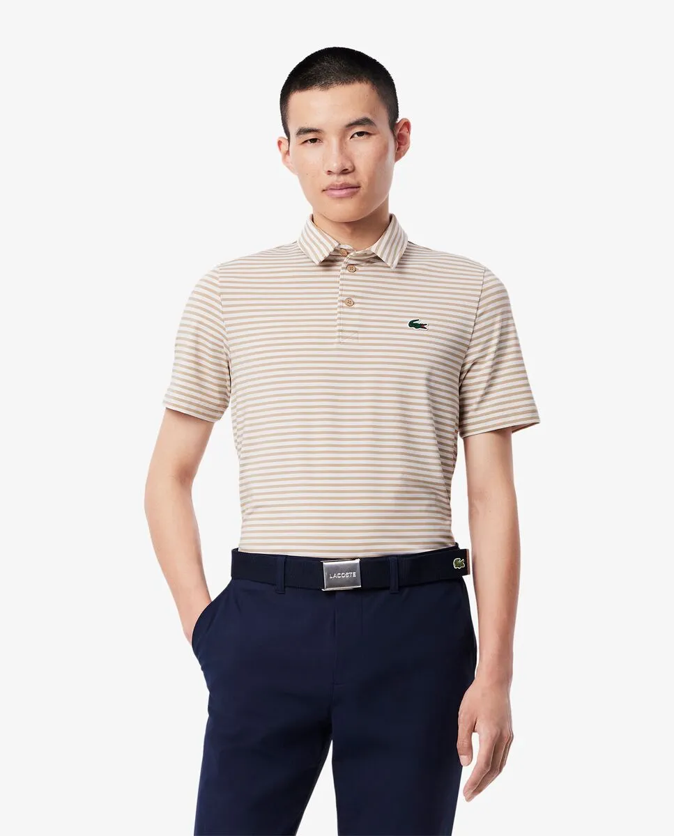 LACOSTE Regular Fit UV Protect Golf Polo Shirt Beige