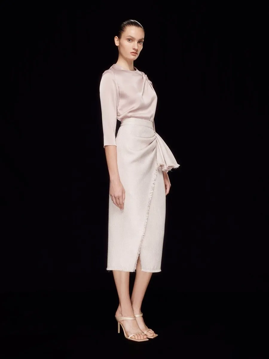 ASAVA ( SS24 )Everly Ruffle Women Midi Skirt Blush