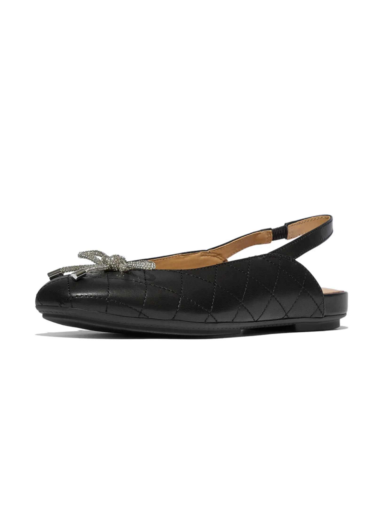 FitFlop™ WOMEN S DELICATO CRYSTAL-BOW QUILTED S BLACK