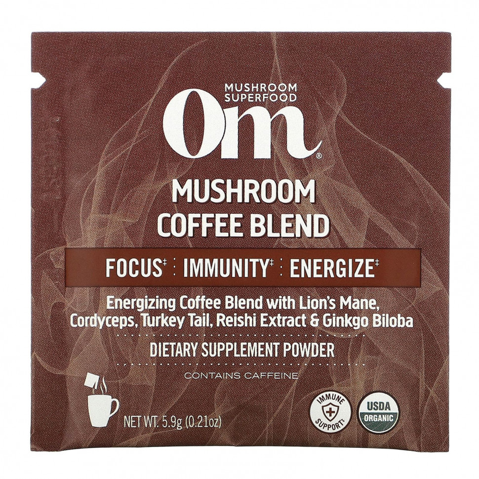 Om Mushrooms, Смесь грибного кофе, 10 пакетиков по 5,9 г (0,21 унции)