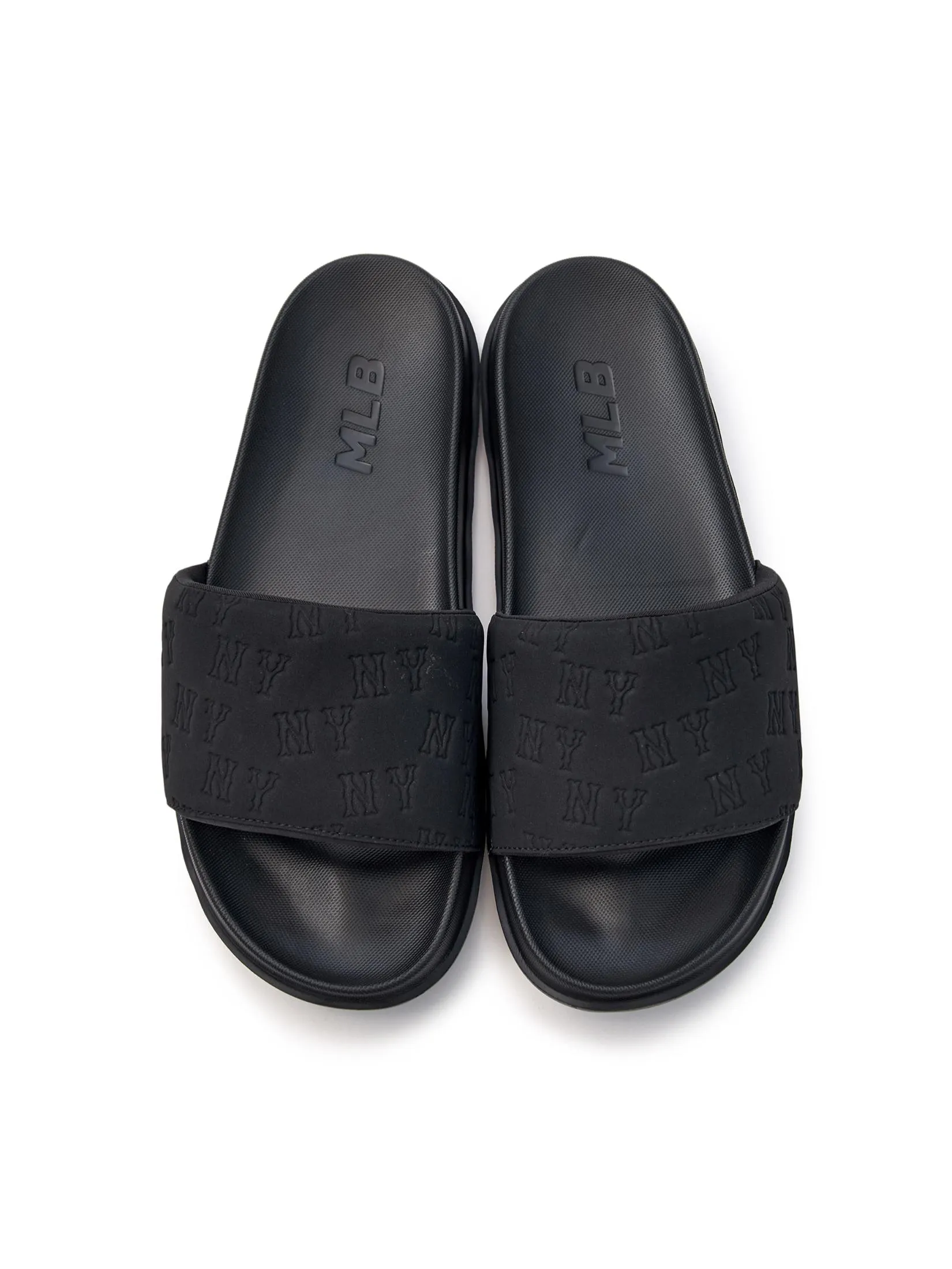 MLB Slides Unisex Chunky Skipper Monogram Slide Model 3ALPSM153 50BKS Black