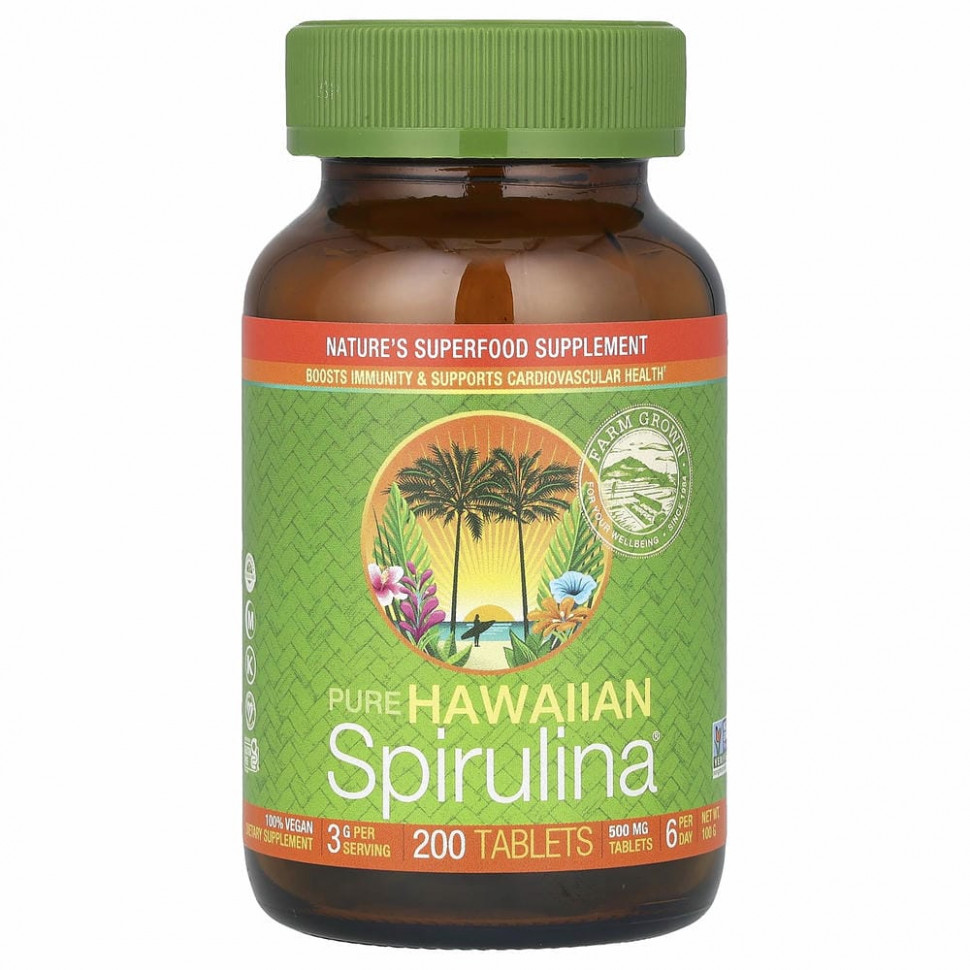Nutrex Hawaii, Pure Hawaiian Spirulina, 200 таблеток