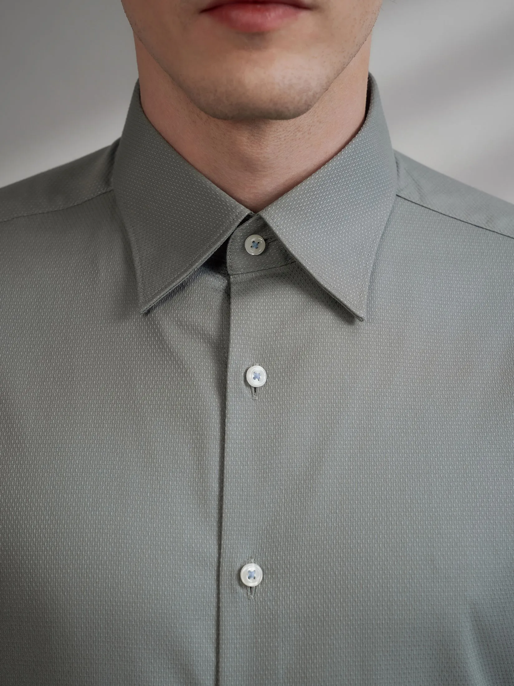 G2000 Men Clothing Non-Iron Cotton Blend Texture Shirt  Smart Fit - Green