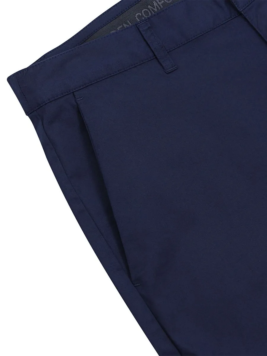 GIORDANO Men's Hidden Comfort Bermuda Shorts (180° Waistband) Signature Navy