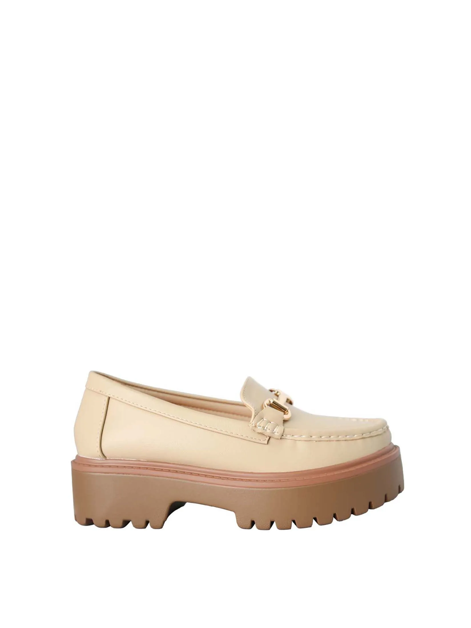 VILLAINS SF ROVE Women's Platform Loafer Heels OFF WHITE