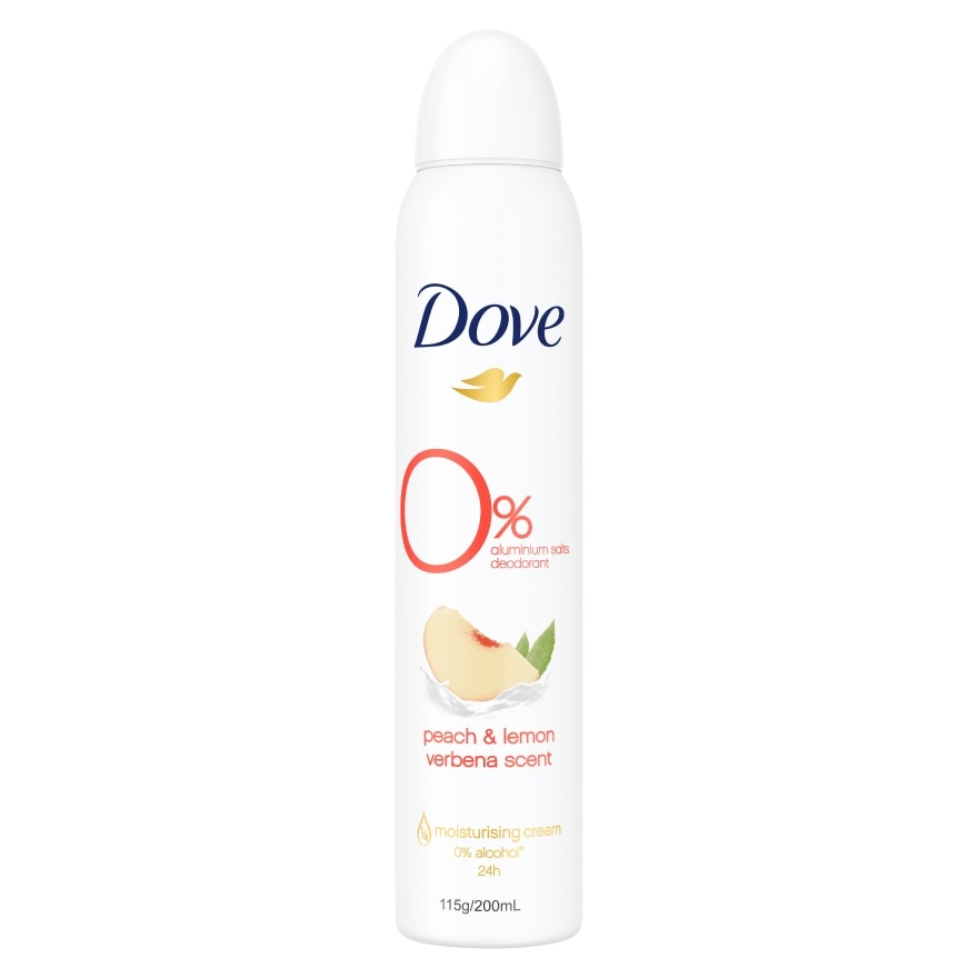 Dove Deo Spray 0 Aluminium Salts Peach  Lemon Verbena 200 Ml. - Peach