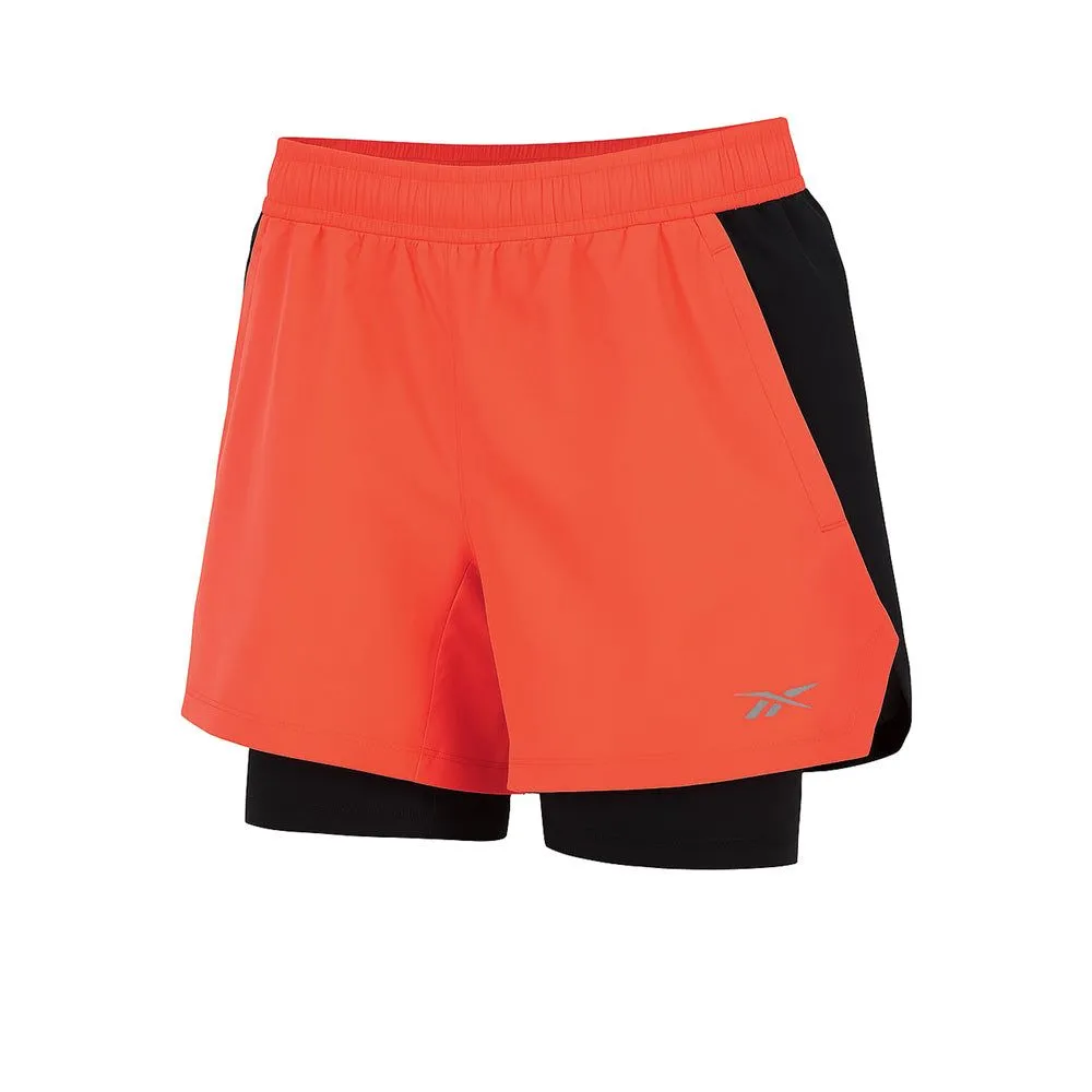 REEBOK Men Running Shorts 2 in 1 Orange - RE099AP862ELTH