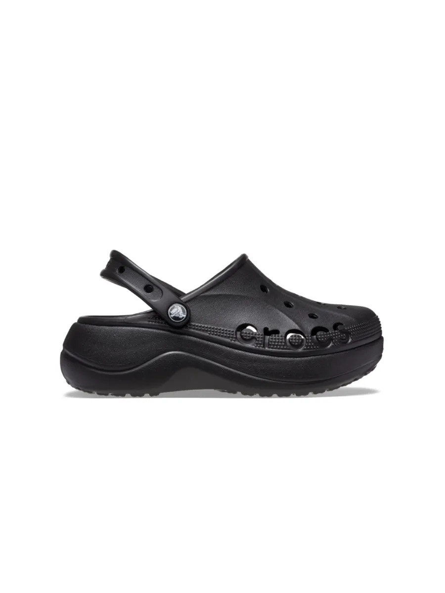 CROCS WOMEN'S CASUAL SHOES BAYA PLATFORM CLOG - BLACK