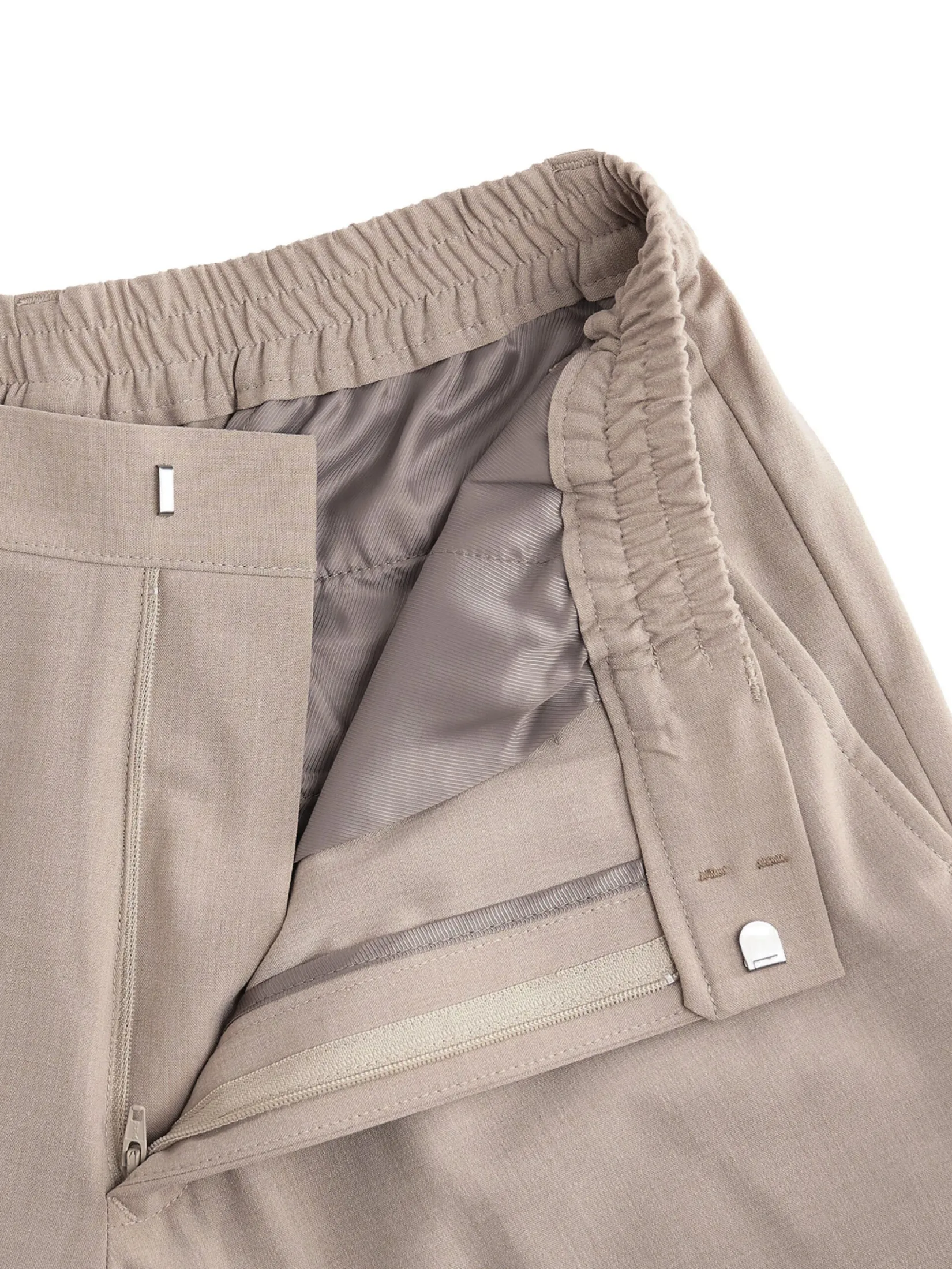 TAKEO KIKUCHI MEN BEIGE WRINKLES FREE POLYESTER EASY PANTS