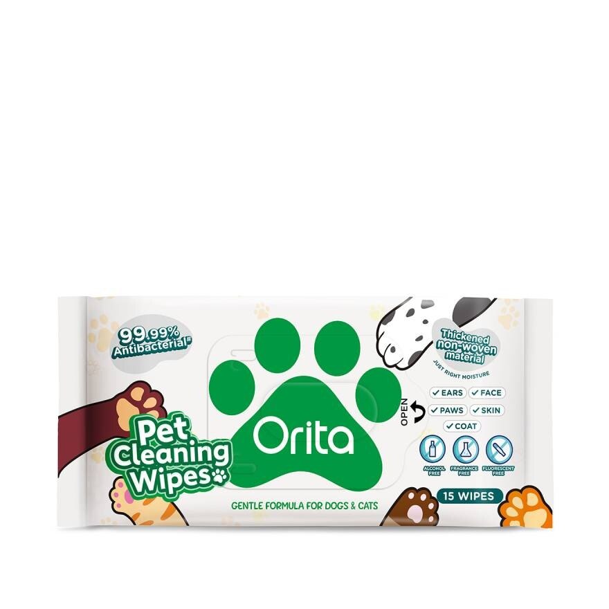 Orita Pet Cleaning Wipes 15 wipes. (For Pet Only)
