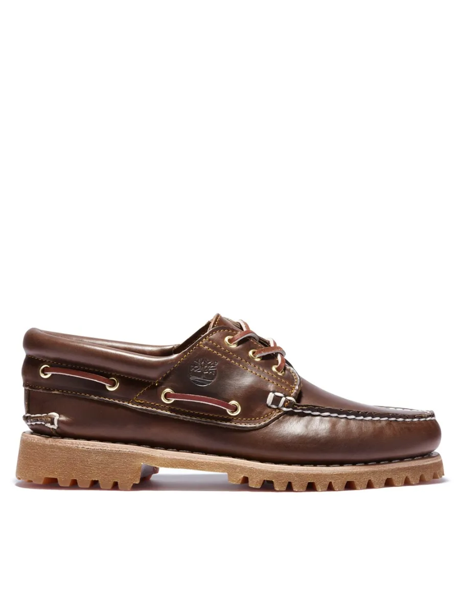 TIMBERLAND Men s 3 Eye Classic  Boat Shoe AUTHENTIC Handsewn Brown