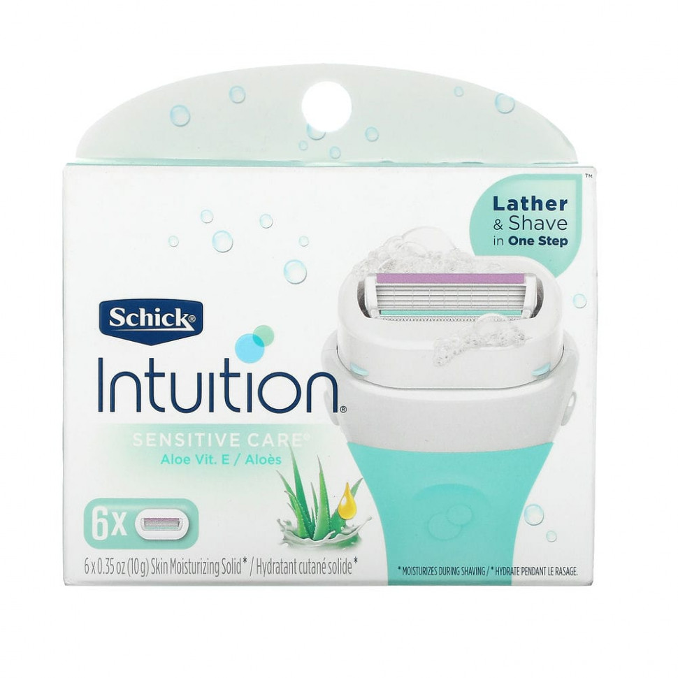Schick, Intuition, Sensitive Care, сменные картриджи, 6 картриджей - SIK-04069-Для чувствительной кожи