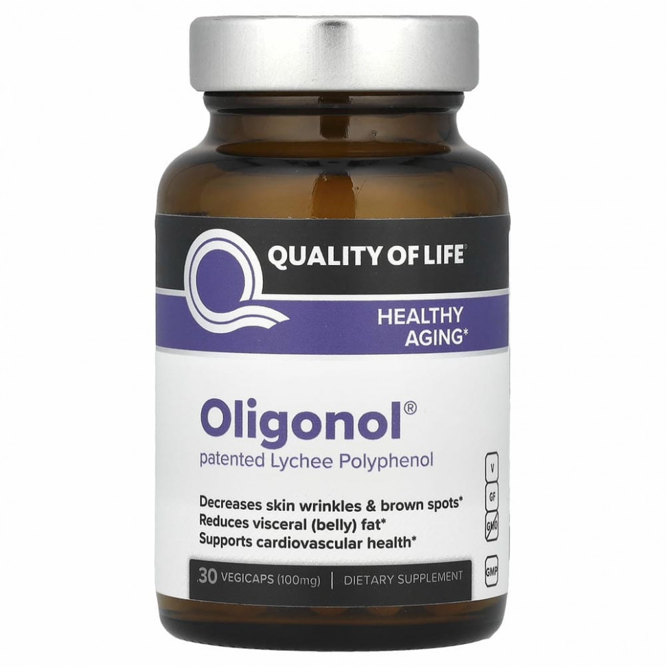 Quality of Life Labs, Oligonol, 100 мг, 30 вегетарианских капсул