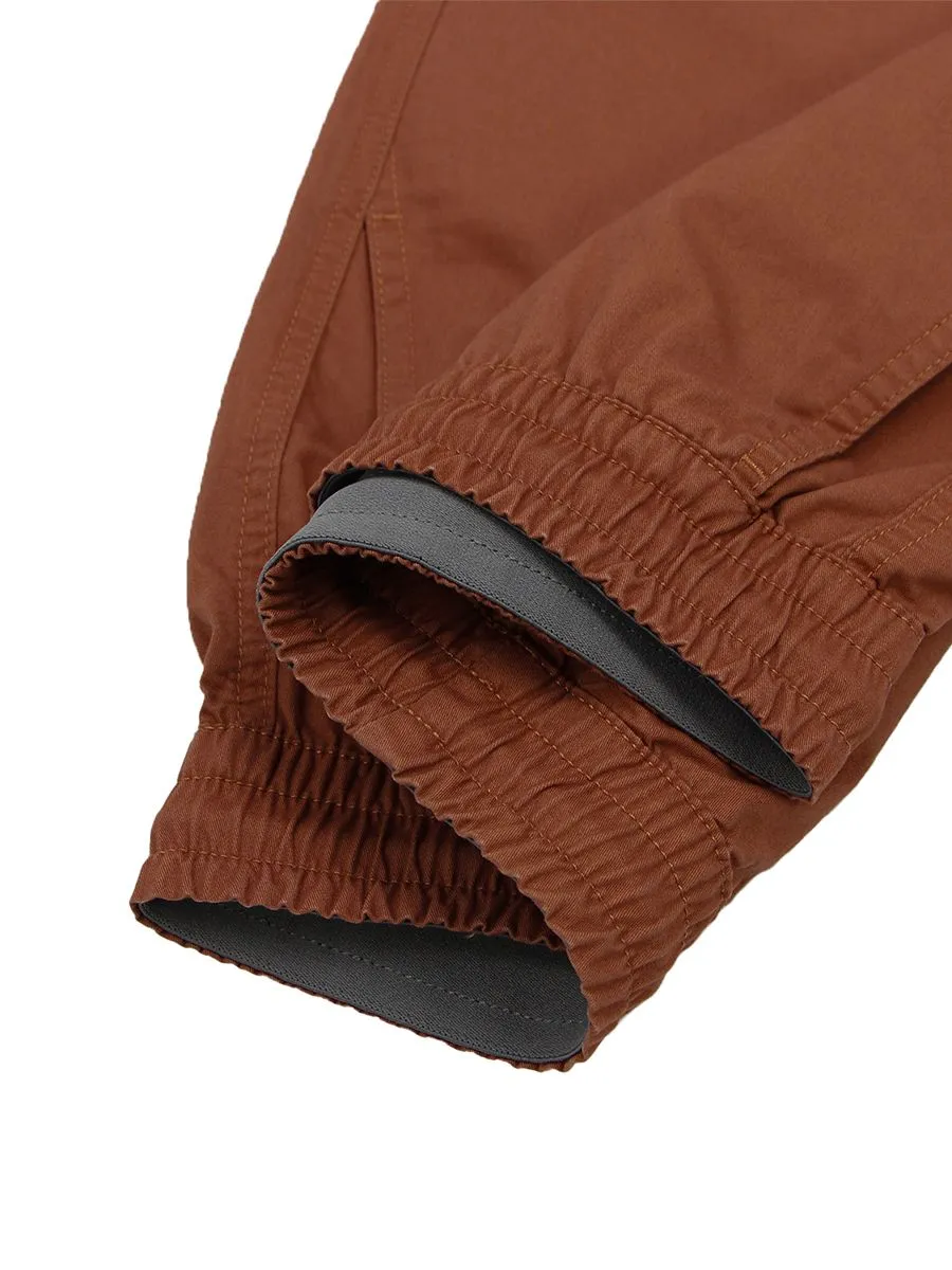 GIORDANO Men's Mid-Rise Slim Fit Elastic Waist Twill Bermuda Shorts Coconut Shell Brown