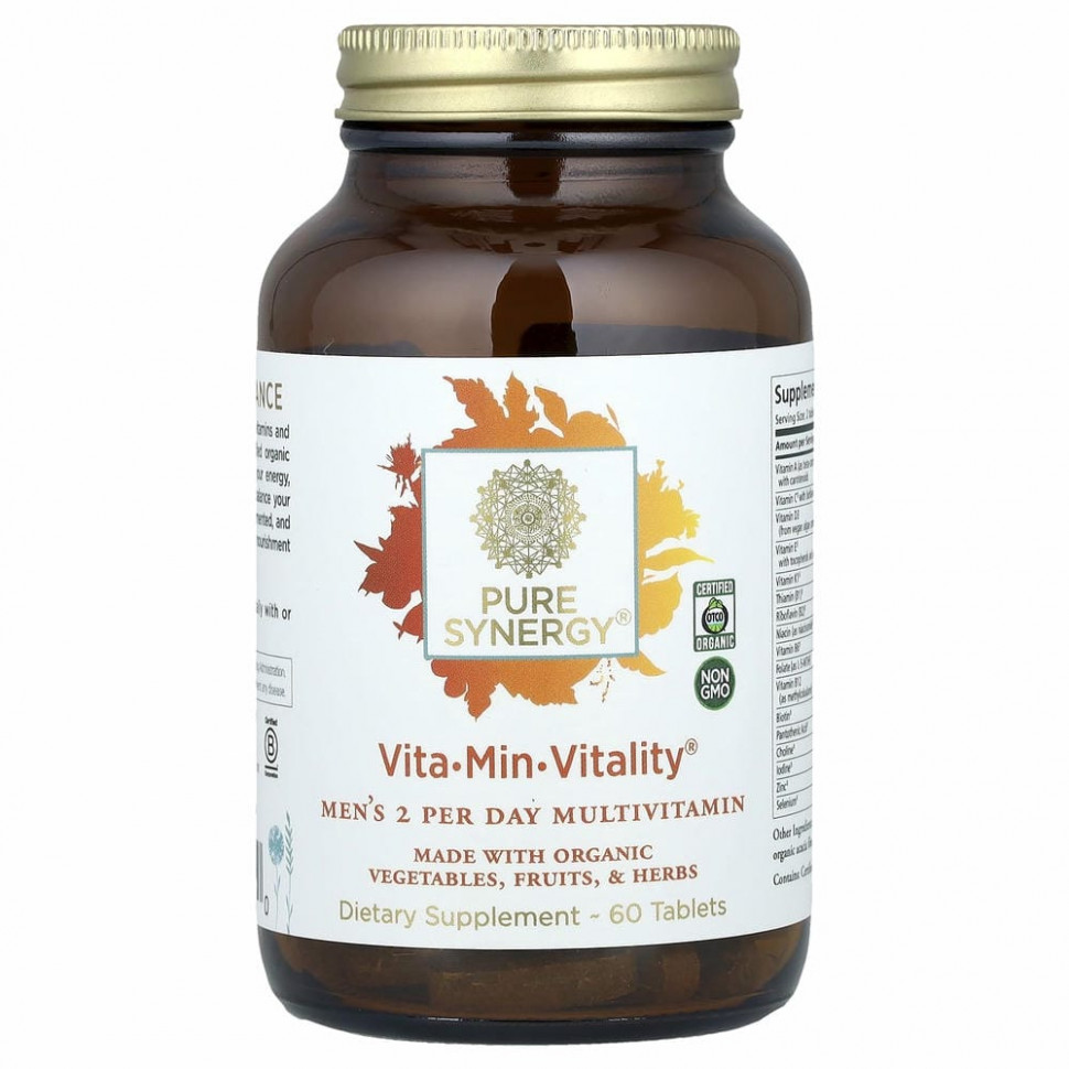 Pure Synergy, Vita-Min-Vitality для мужчин, 60 таблеток