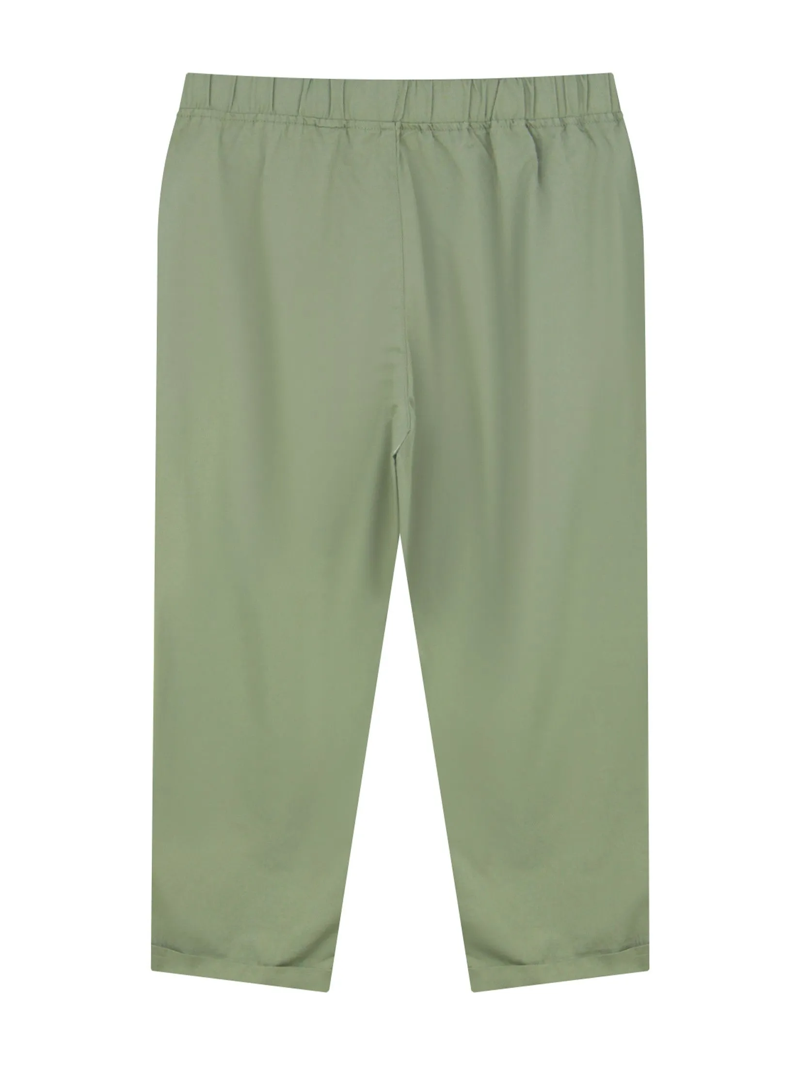GIORDANO Women's Relaxed Twill Audrey Pants Oil Green