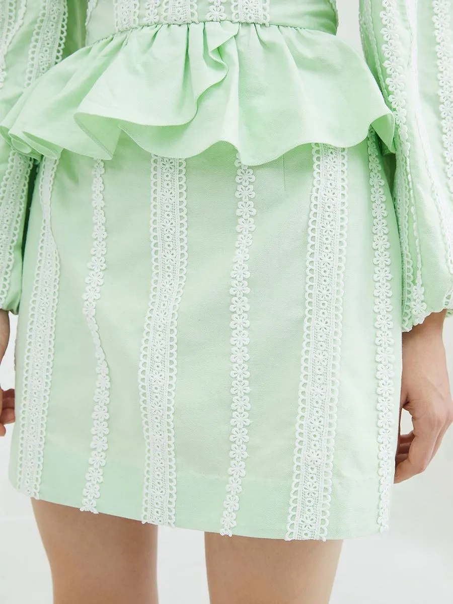 KLOSET (SS24)Lace Mini Skirt Green