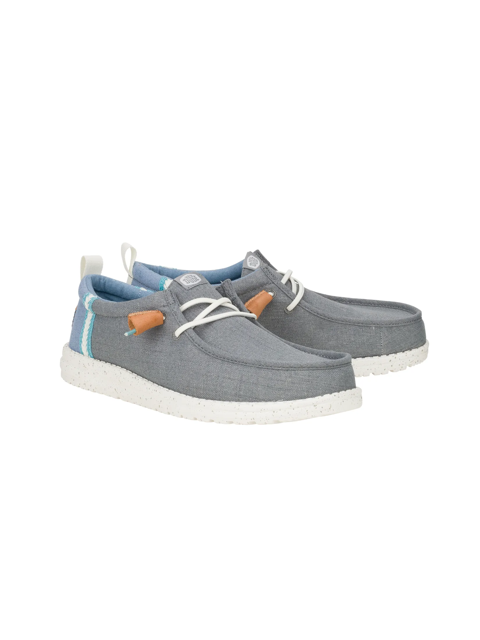HEYDUDE WALLY CRAFT LINEN - MONUMENT GREY/FADED DENIM