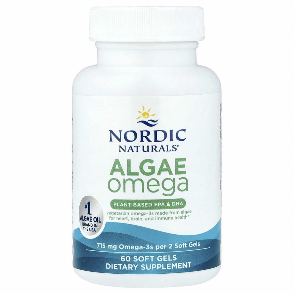 Nordic Naturals, Омега-3 из Водорослей, 357.5 мг, 60 капсул