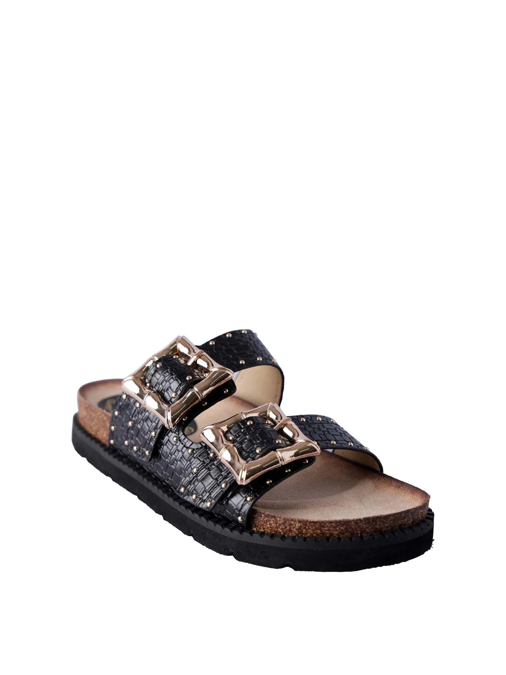 VILLAINS SF HILDA Women's Platform Flat Sandals BLACK