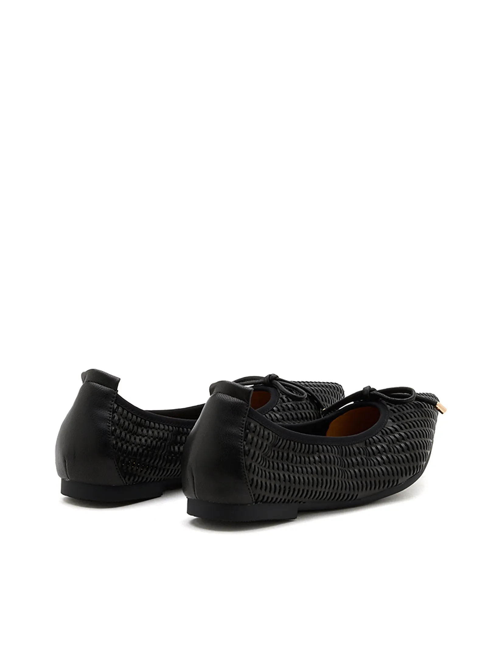 PAZZION Women Flat Shoes Woven With Bow Detail