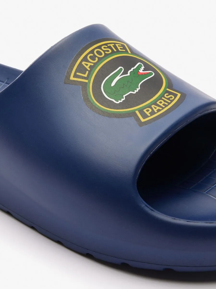 LACOSTE Navy Men’s Serve Slide 2.0 Logo