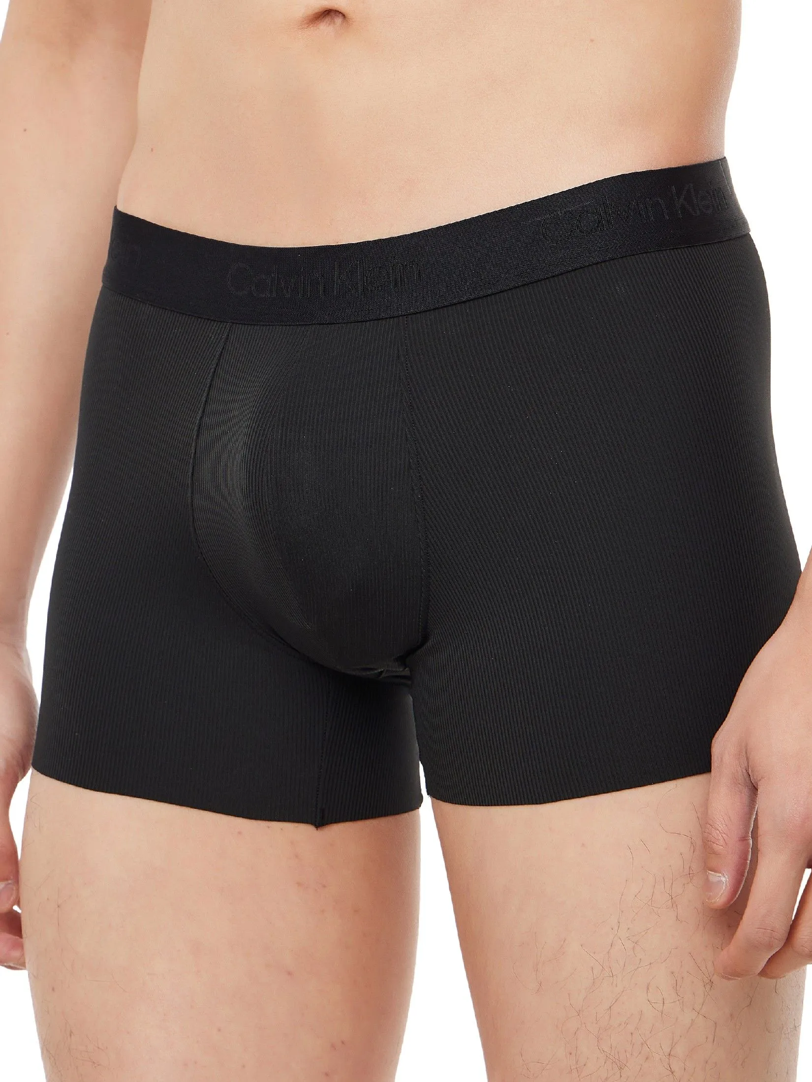 CALVIN KLEIN Men's Microfiber Stretch Grip Trunk Black