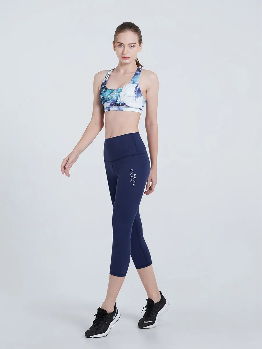 NAPIYONG Purple Marble Sports Bra