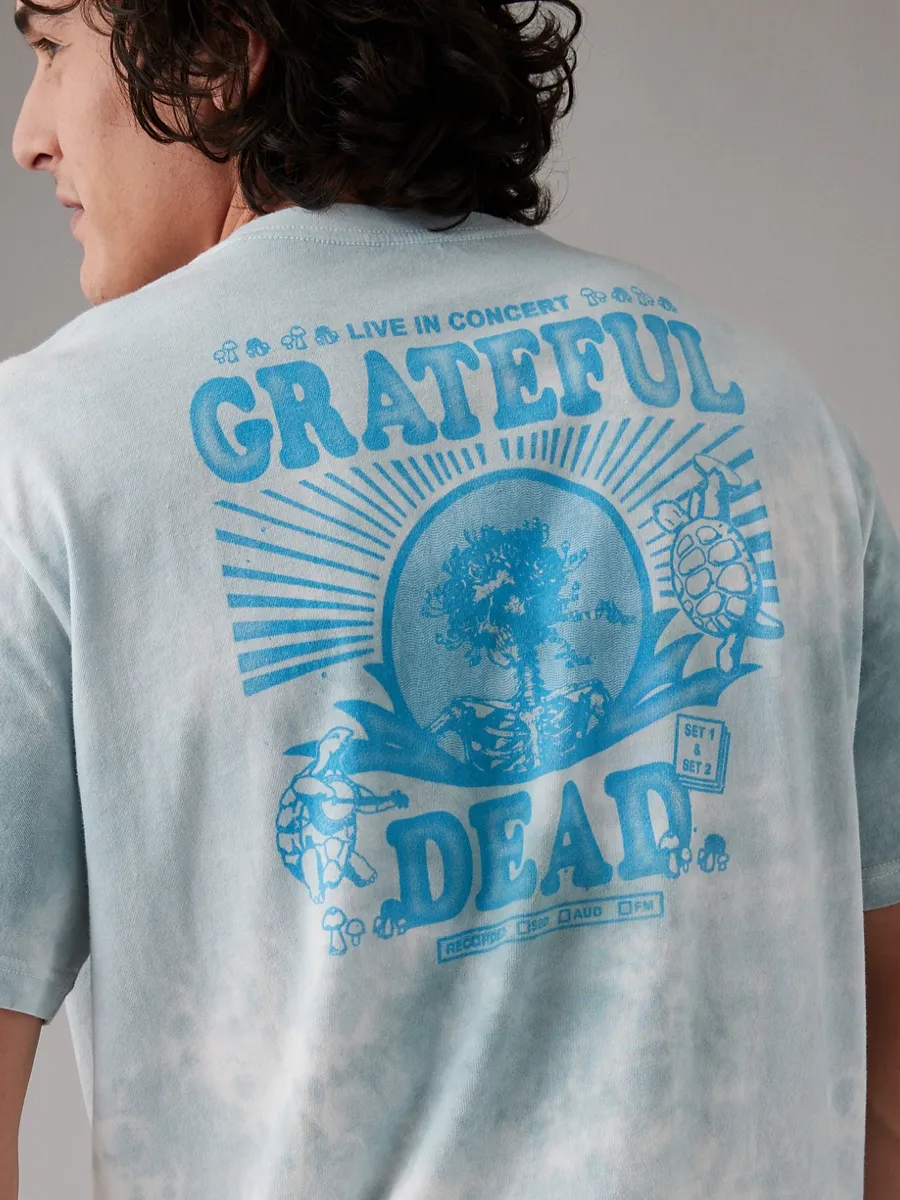 AMERICAN EAGLE MEN G SS GDEAD 3RD PARTY SET IN TEE- PC DYE + COUNTRY WASH 401 LIGHT BLUE
