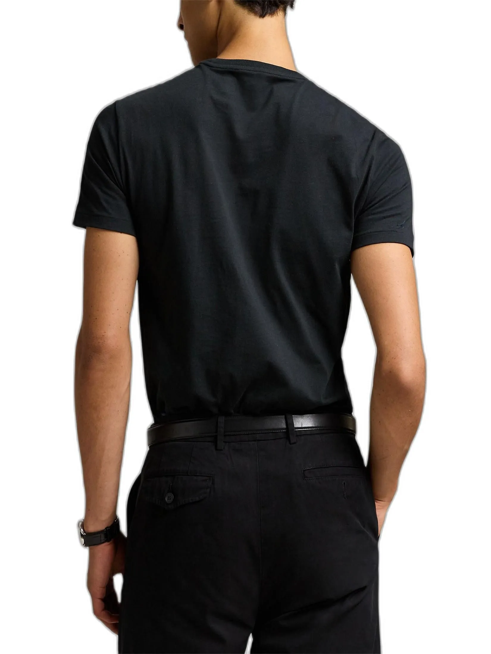 POLO RALPH LAUREN Polo Ralph Lauren TEE-Custom Slim Fit Jersey Crewneck T-Shirt MNPOTSH1N820045 001 BLACK