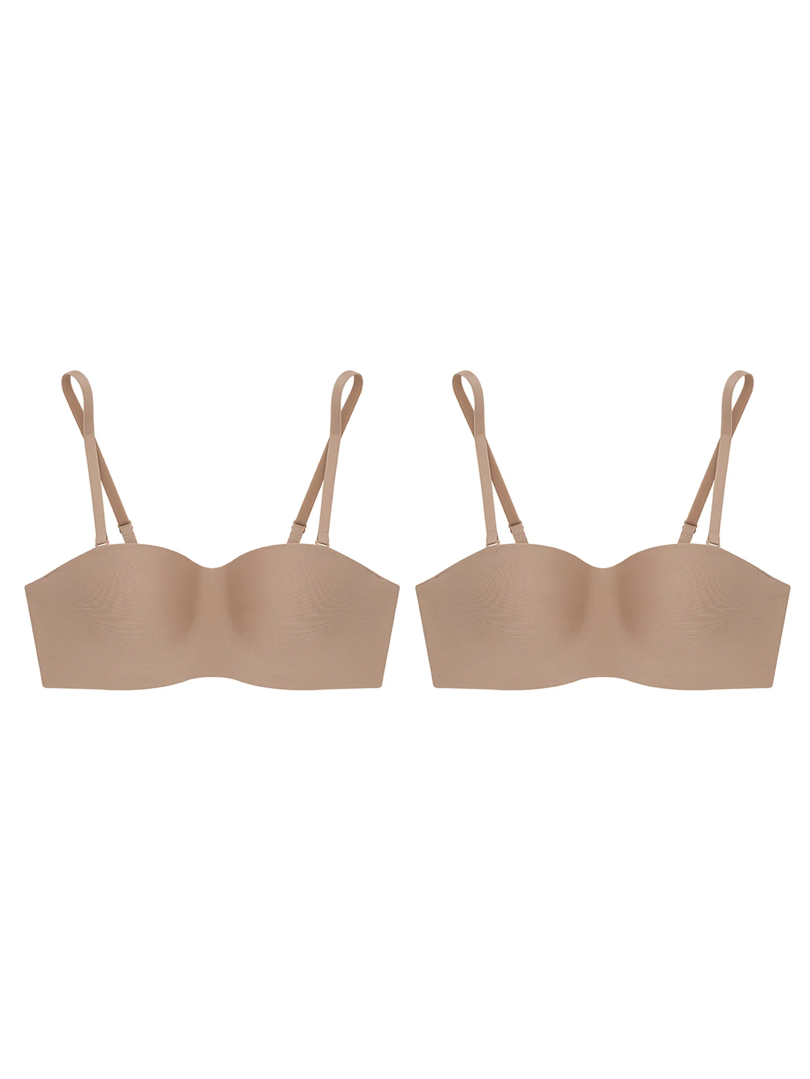 SABINA [Pack 2 Piece] Bra Woman Soft Doomm Wired Strapless - Tan