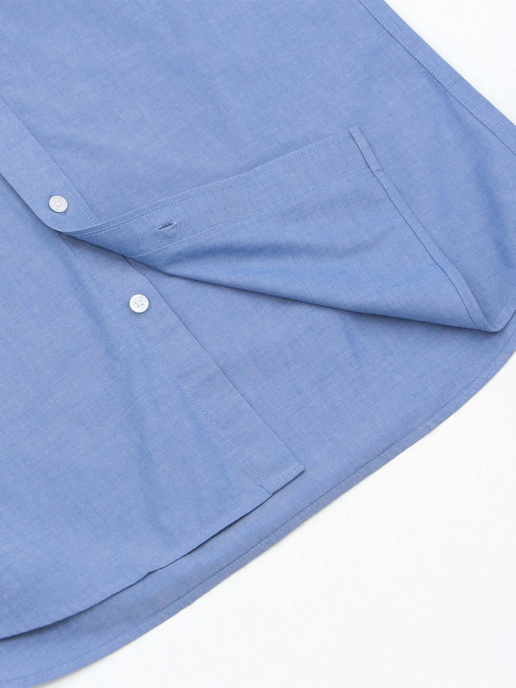 GIORDANO Men's Slim Fit Long Sleeve Stretch Shirt (Poplin) Mid blue