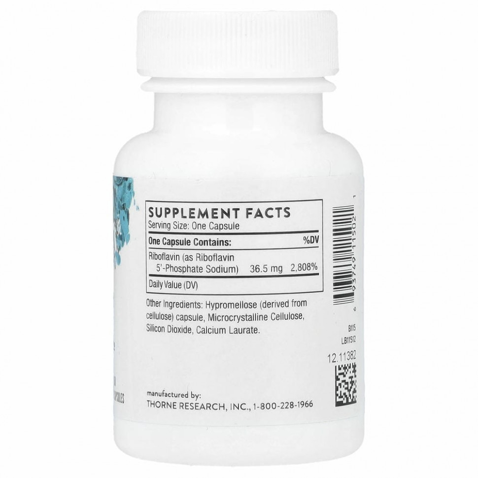 Thorne Research, Рибофлавин 5' фосфат, 60 капсул