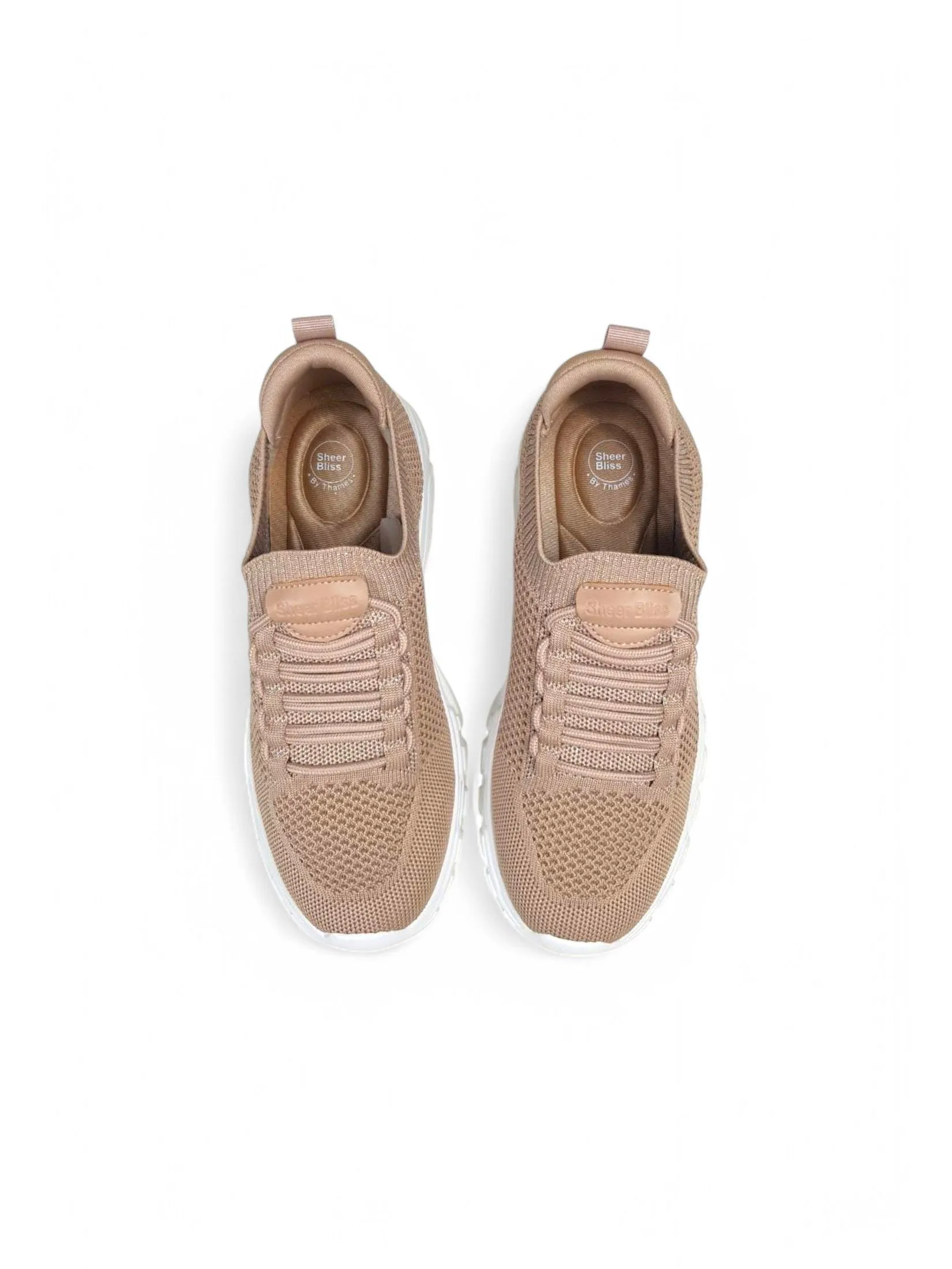 THAMES Women Work shoes Sneakers Height 1 Inch Beige