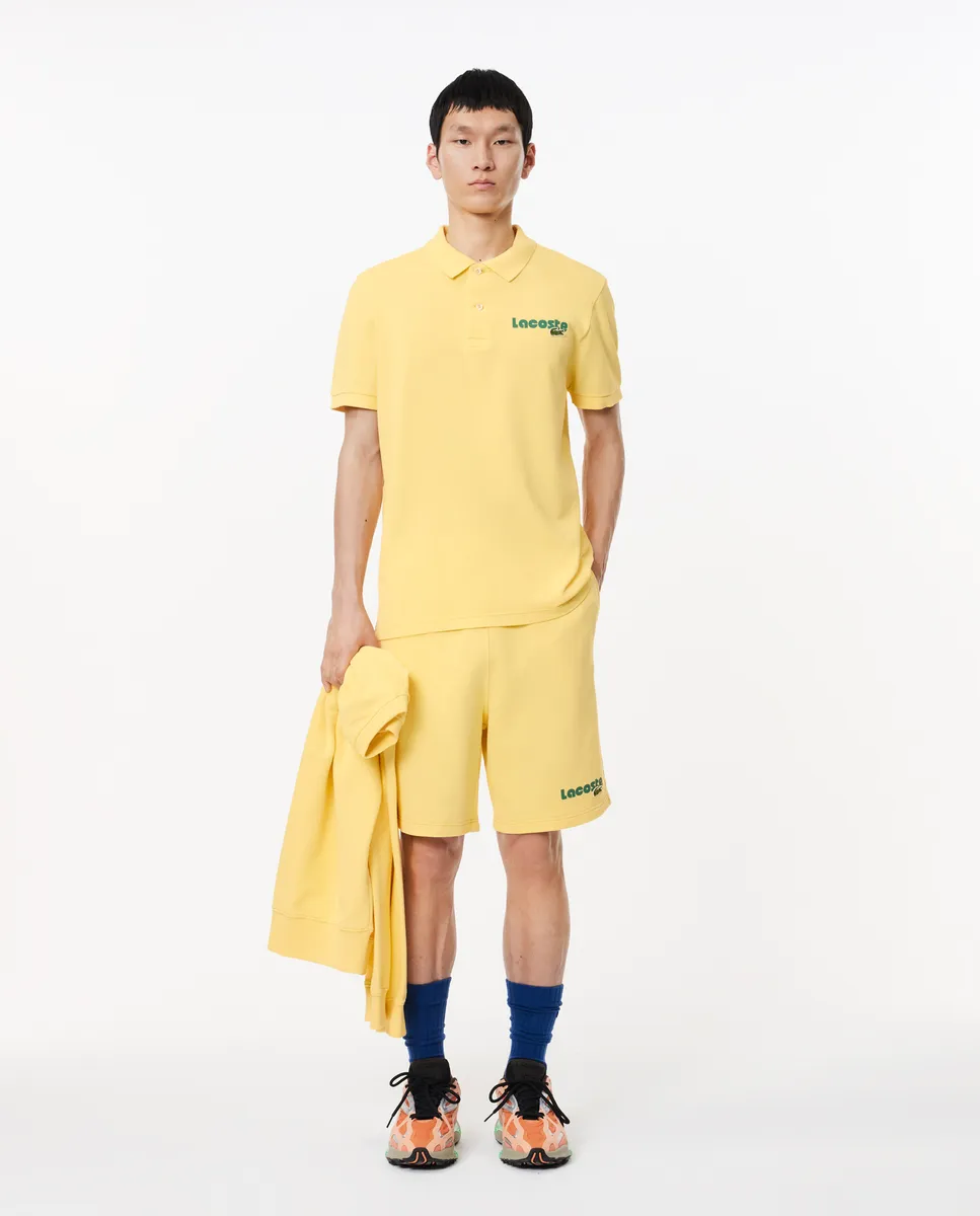 LACOSTE Original L.12.12 Washed Effect Cotton Piqu  Polo Shirt Yellow