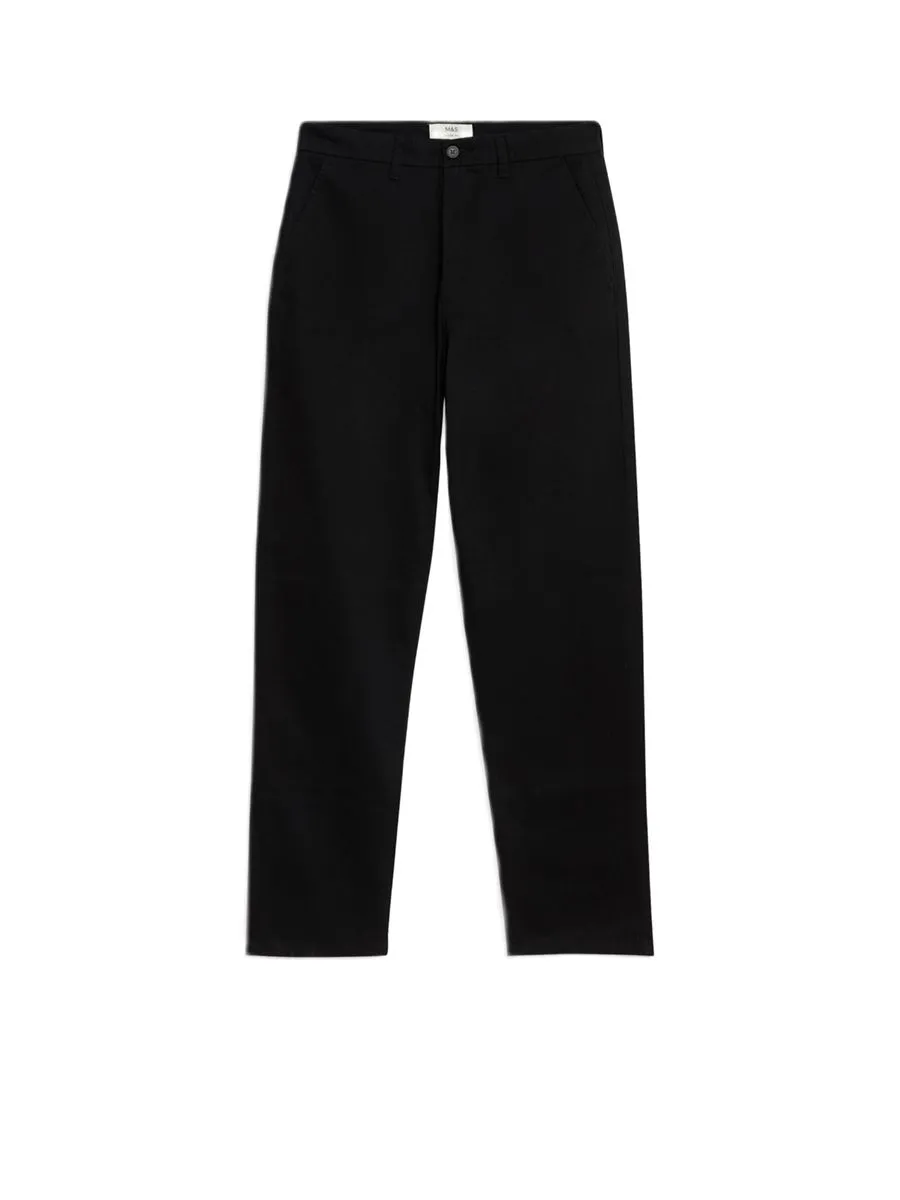 MARKS & SPENCER Men Chinos Loose Fit Stretch Y0_Black