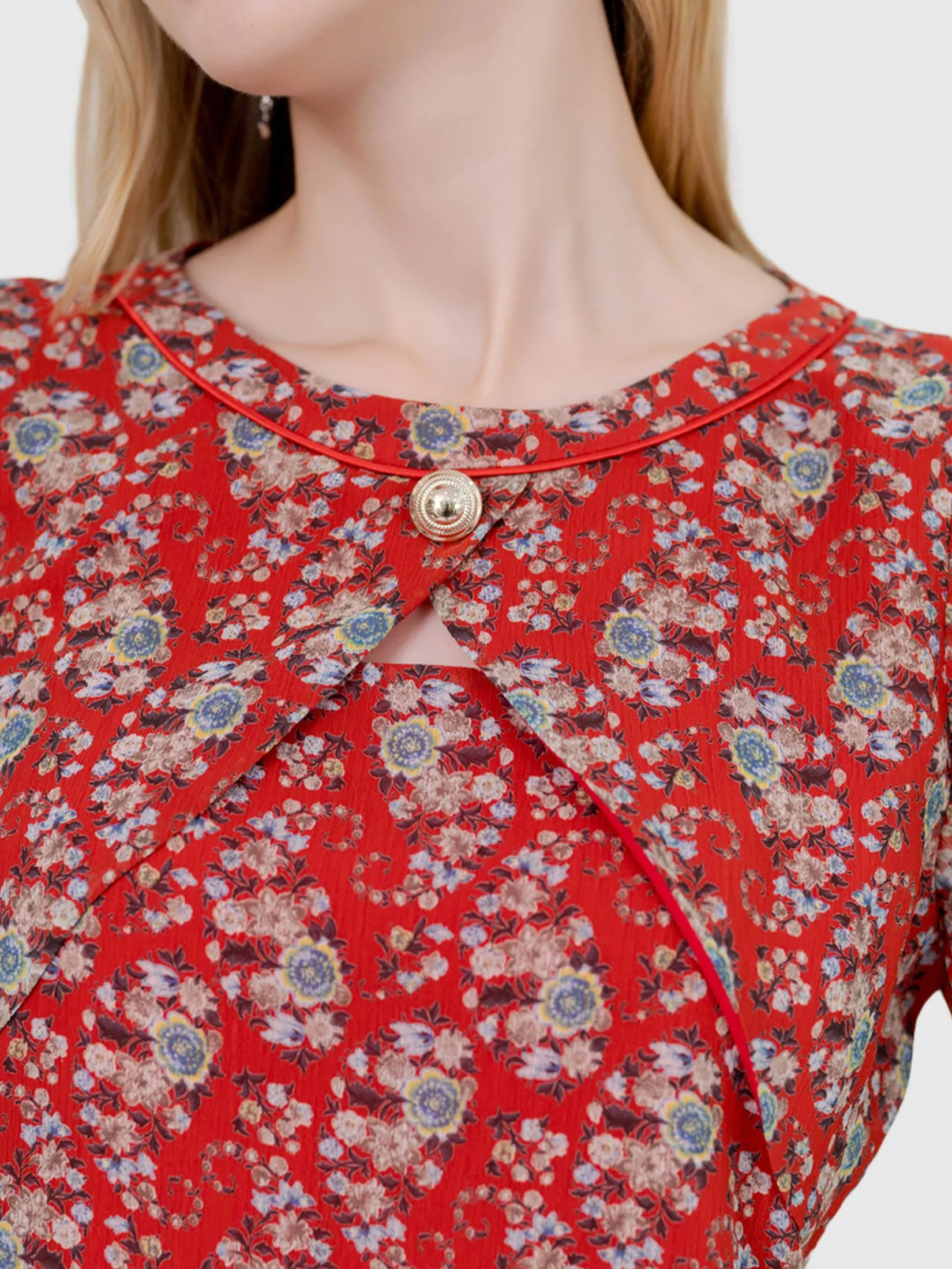 VERONIQA Women Dress Chiffon Angora Red