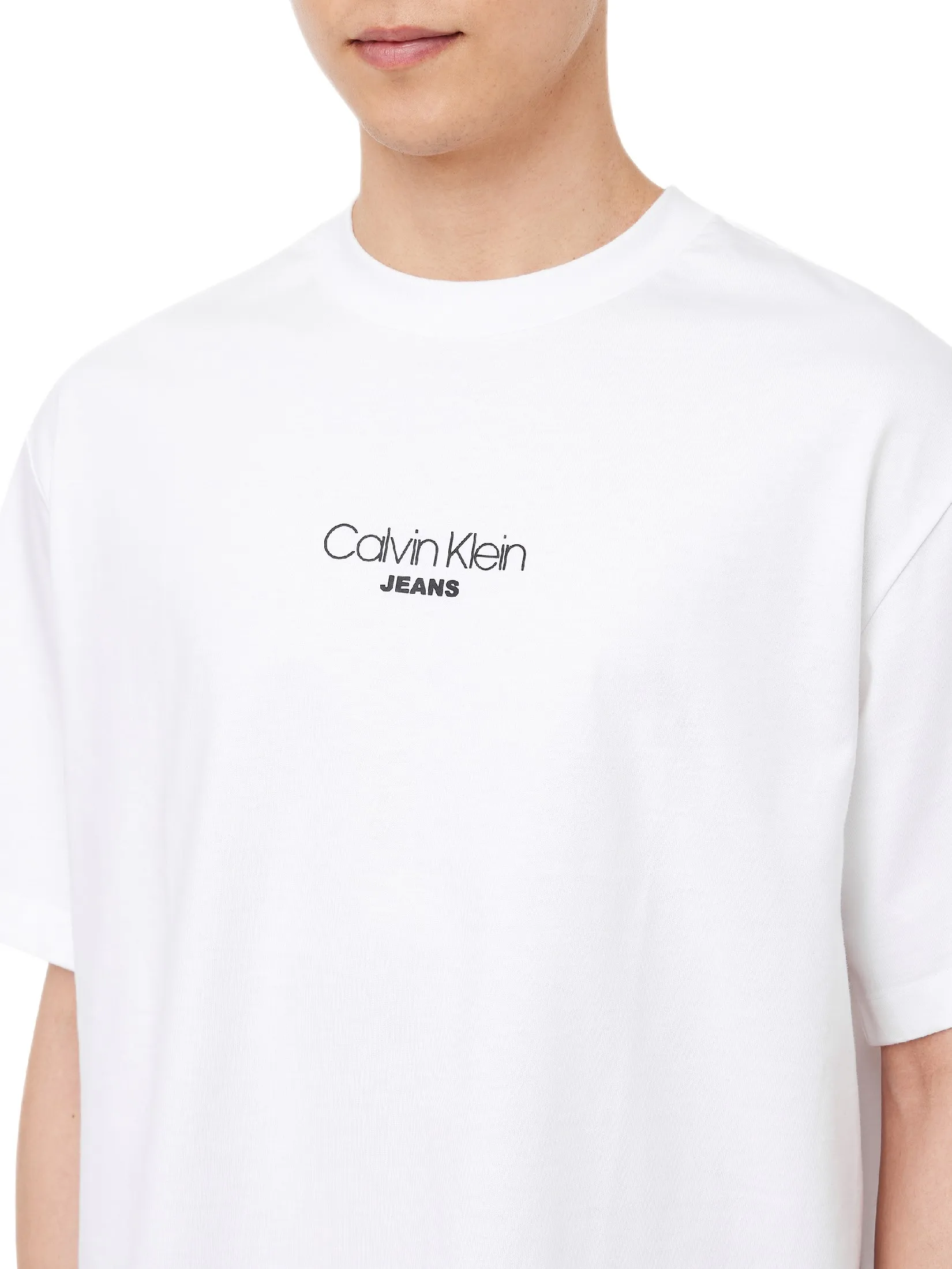 CALVIN KLEIN Men s Relaxed Fit CKJ Graphic Short Sleeve T-Shirt White