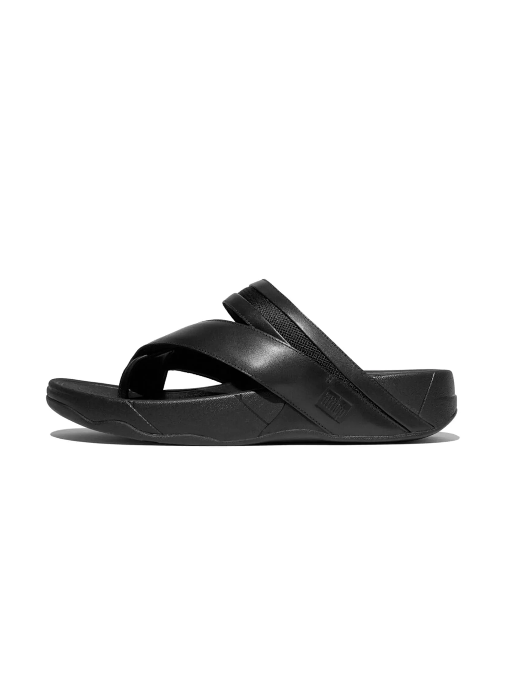 FitFlop™ MEN'S SLING LEATHER/MESH TOE-POST BLACK