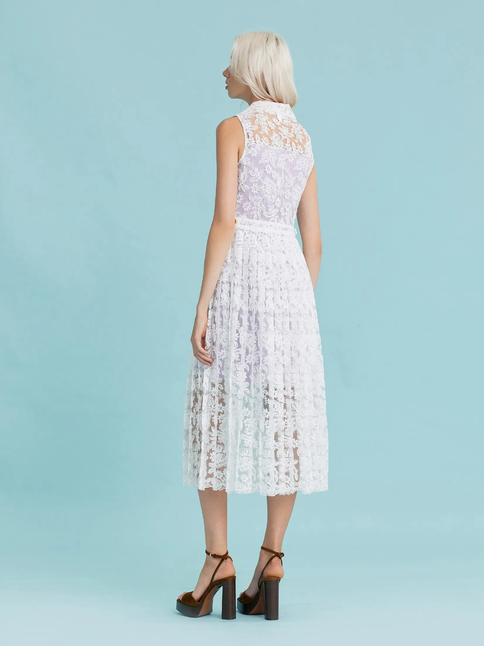 ASV (RS25)Lumi Women Sleeveless Lace Dress Purple