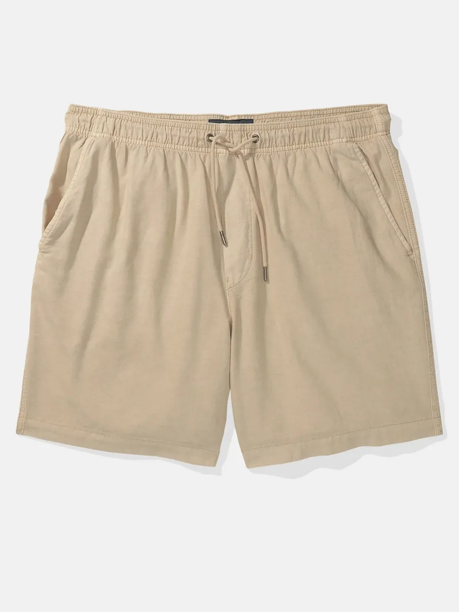 AMERICAN EAGLE MEN 7683 COTTON LINEN BLEND LIVED IN TREKKER SHORT 987 LIGHT VINTAGE