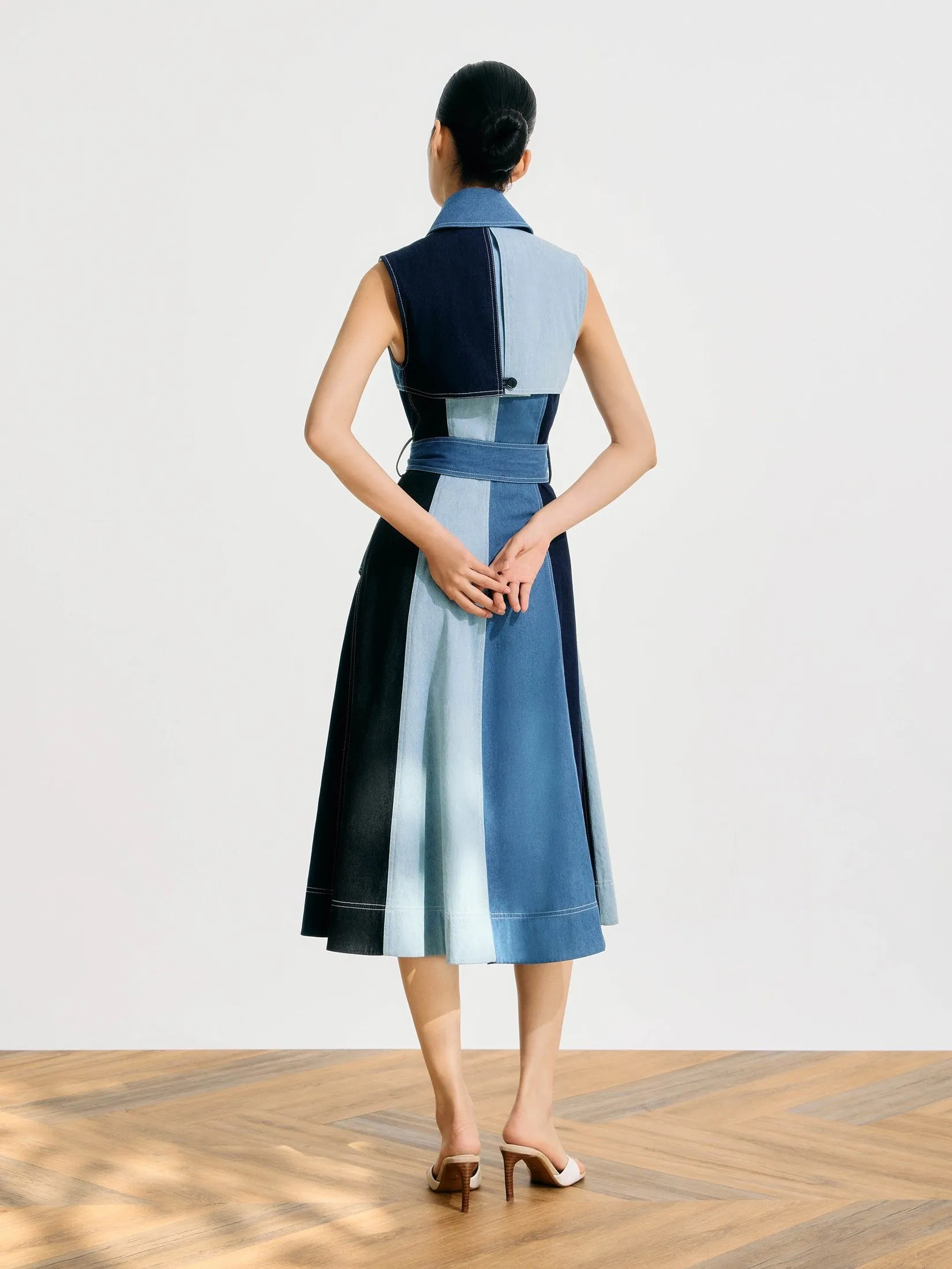 ASAVA ( SS25) Marlowe Striped Women Jumpsuit Navy Blue