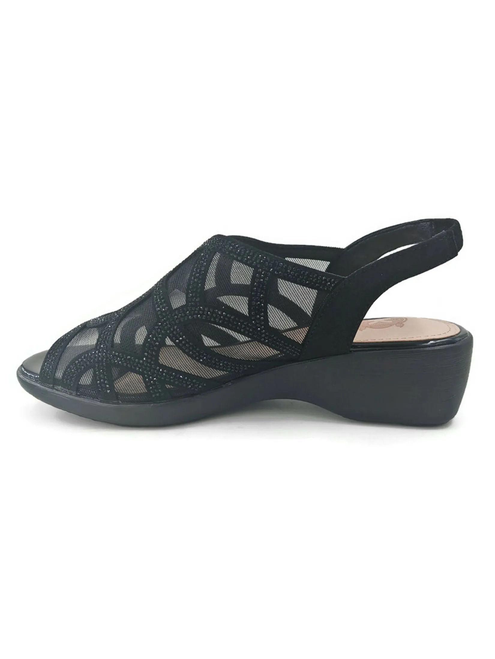 KLIN Woman Wedges Sling-Back Style Black