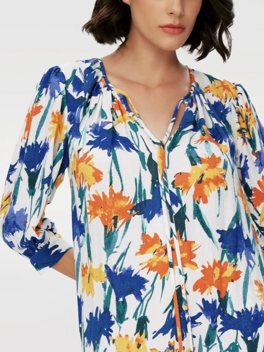 DIANE VON FURSTENBERG WOMEN DVF DROGO DRESS DIANTHUS MED IVORY